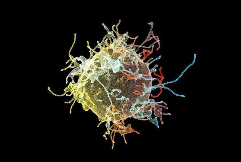T cell (white blood cell) binding to an antigen