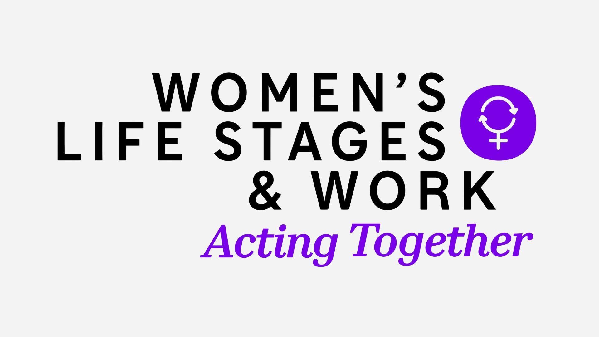 Logo of affinity group ready "Women's Life Stage & Work - Acting Together"