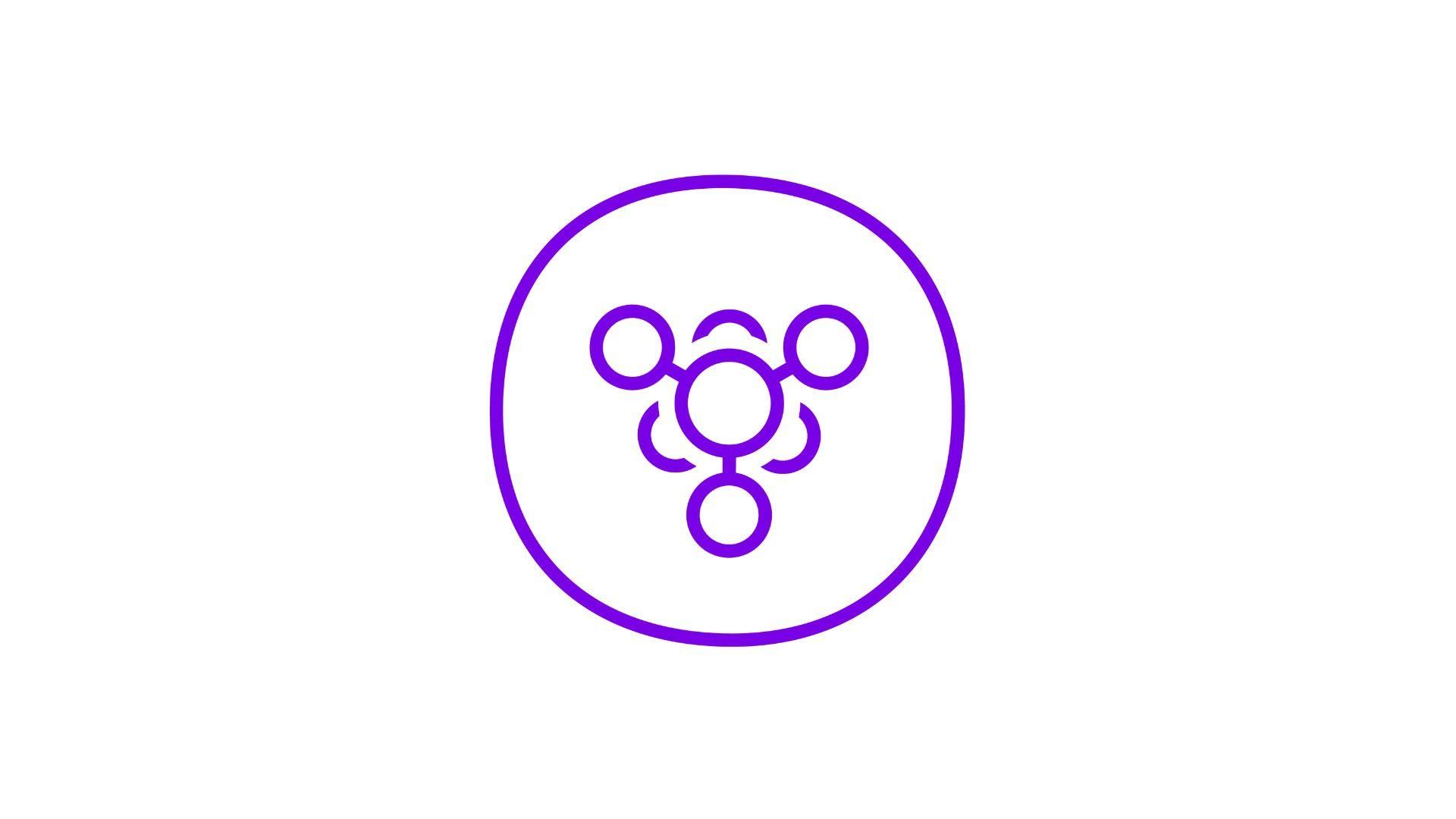 Purple dot containing a molecule illustration