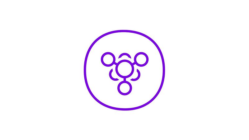 Purple dot containing a molecule illustration